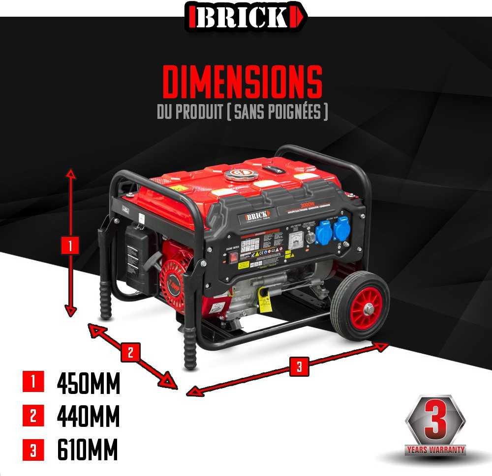 Generatorius su ratukais Brick, 3000 W