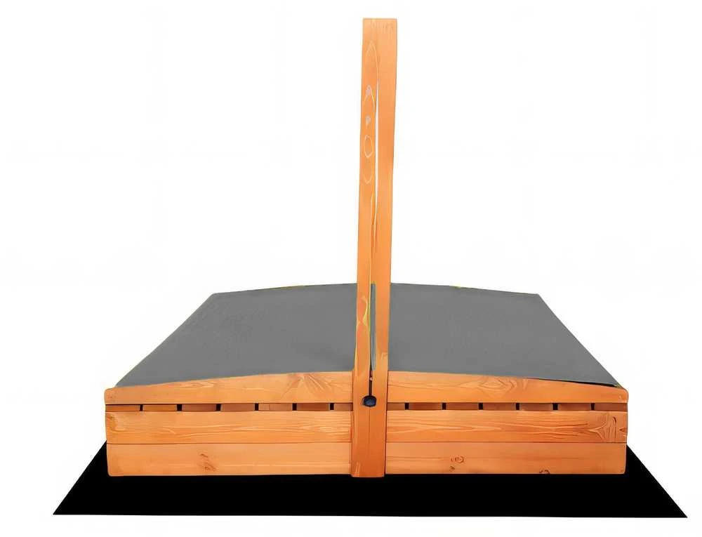 Impregnuota smėlio dėžė HATIS, 120x120 cm, su pilku stogeliu ir 250 kg smėlio