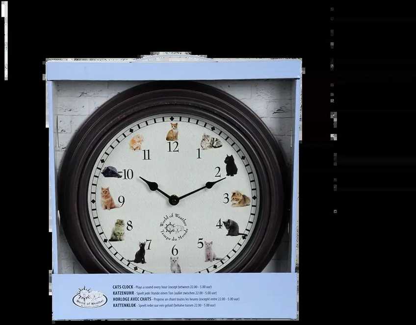 Esschert Design Laikrodis "Kačių garsai"