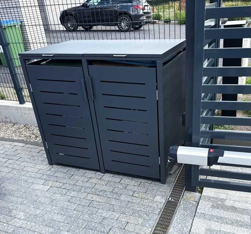 Metalinė dviguba konteinerio stoginė HATIS, antracito