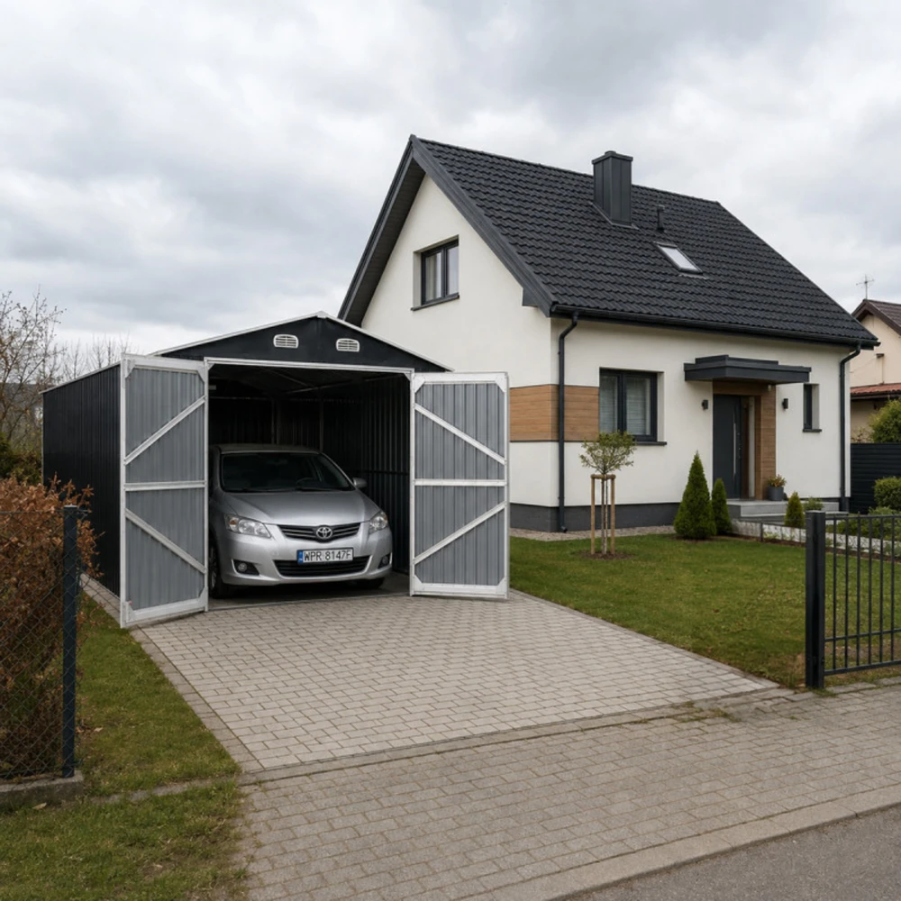 Metalinis garažas su sandėliuku, 18 m2