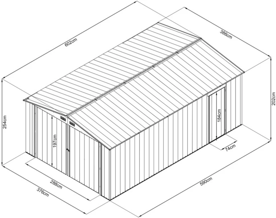 Metalinis garažas su sandėliuku, 23 m2