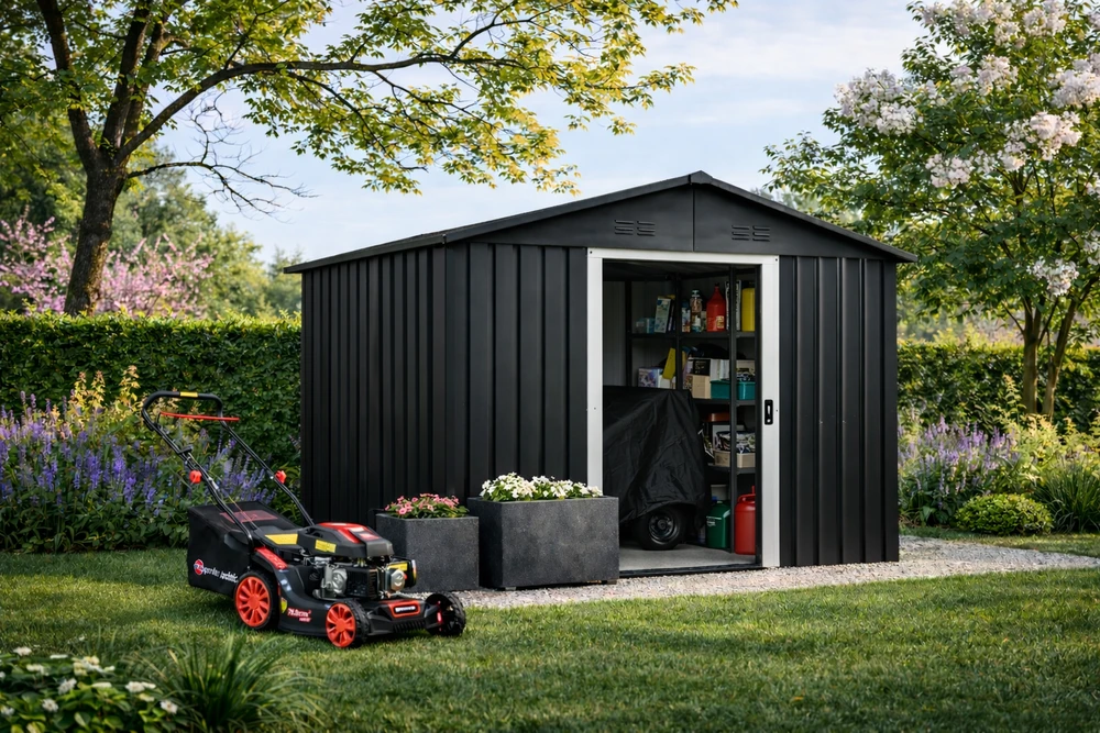 Metalinis sandėliukas HATIS, 3,82 m2, antracito
