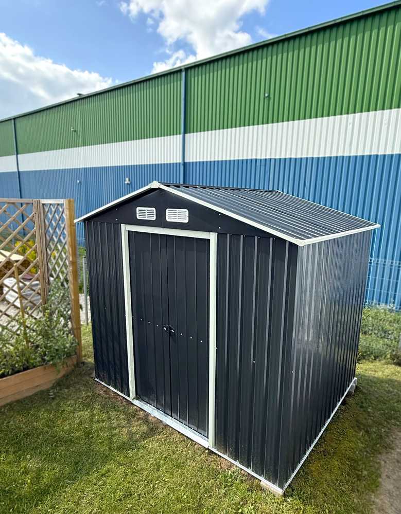 Metalinis sandėliukas 4,6 m², antracito, 237 × 195 × 208/172 cm