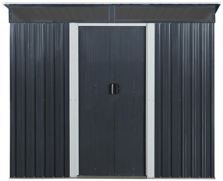 Metalinis sandėliukas su stoglangiu, antracito, 238 × 174 × 196/173 cm