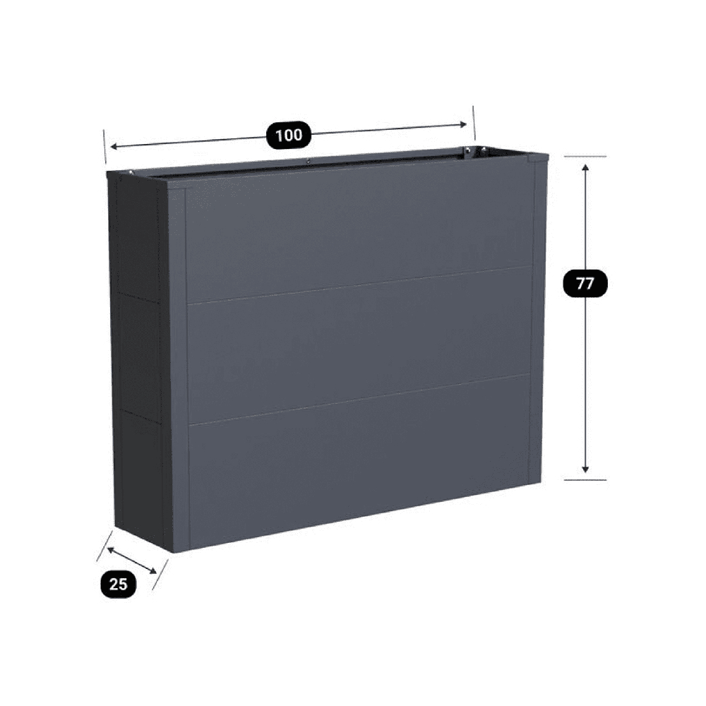 Metalinis vazonas HATIS, 100 x 25 x 77 cm, antracito