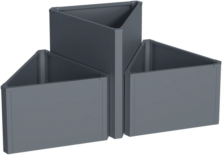 Metalinis vazonas HATIS, 71,5 x 61,5 x 45 cm, antracito