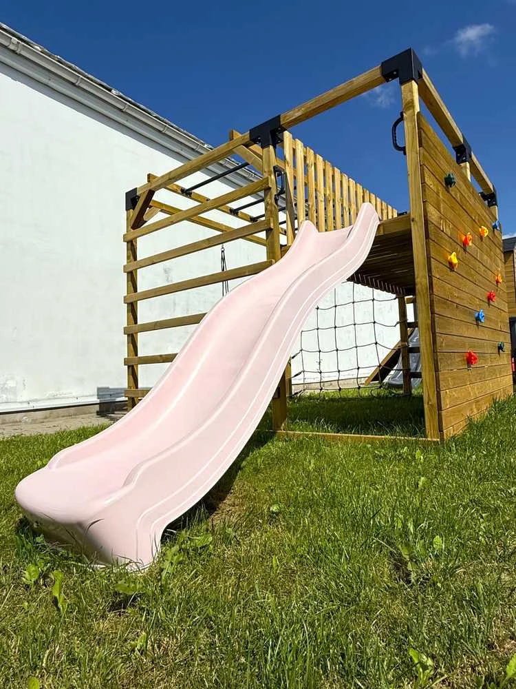 Pastelinė rožinė čiuožykla 220 cm