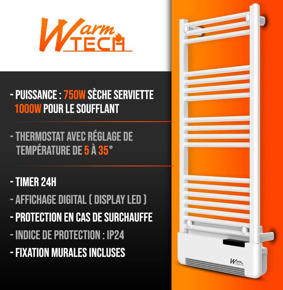 Rankšluosčių džiovintuvas 2 in 1, Warm Tech, 1750 W