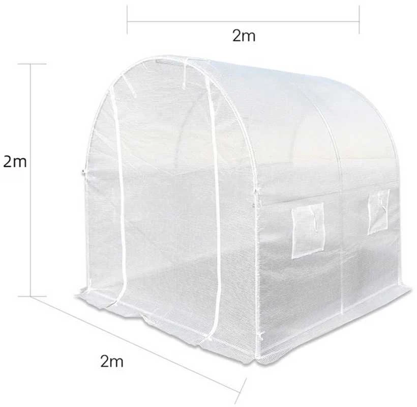 Šiltnamis su armuota plėvele, 4 m2, 2x2 m, baltas