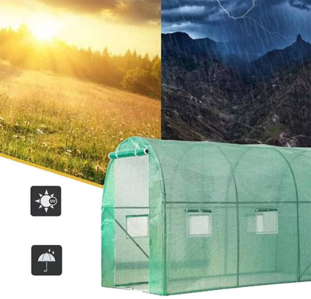 Šiltnamis su armuota plėvele, 4 m2, 2x2 m, žalias