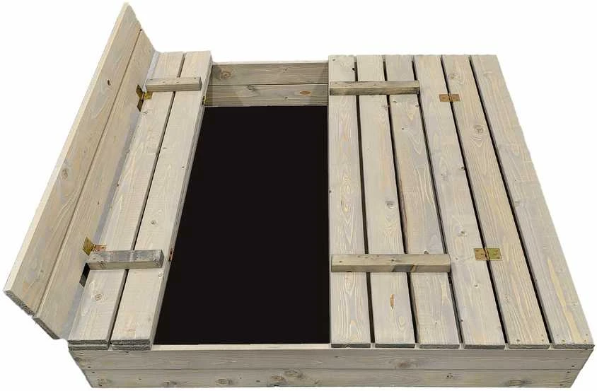 Smėlio dėžė Bonus Orbis, 120x120cm, su patiesalu ir 250kg smėlio, pilka