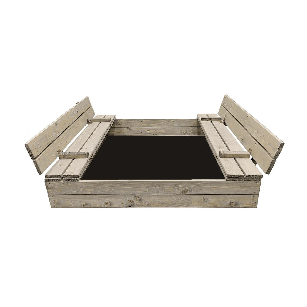 Smėlio dėžė Bonus Orbis, 120x120cm, su patiesalu ir 250kg smėlio, pilka