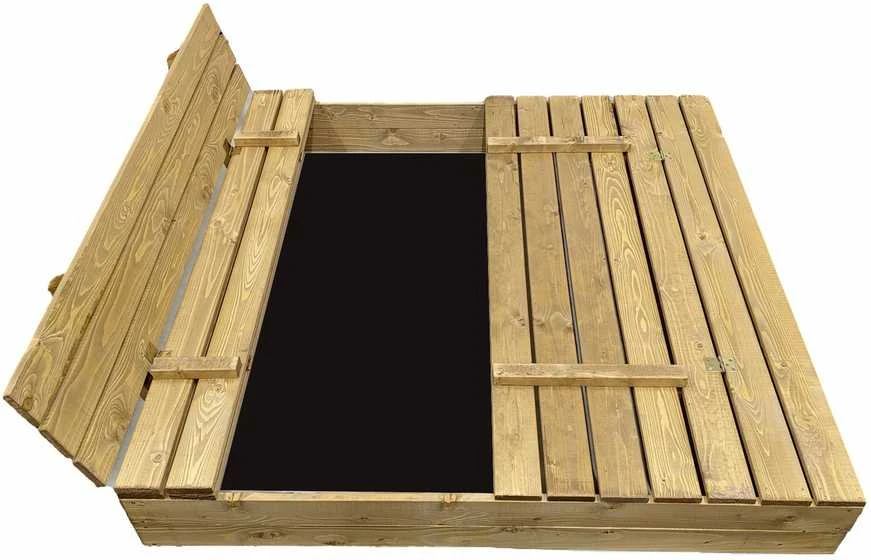 Smėlio dėžė Bonus Orbis, 140x140cm, su patiesalu ir 300kg smėlio, ruda