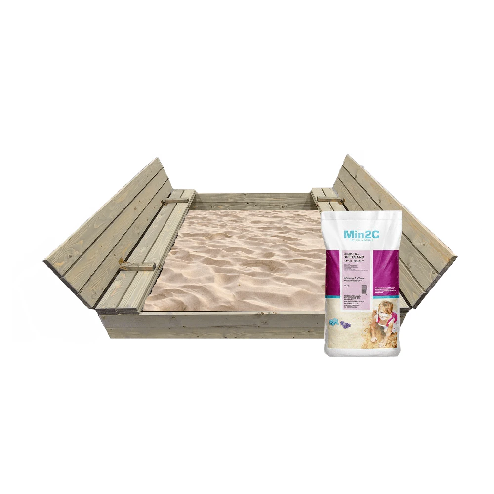 Smėlio dėžė Bonus Orbis, 140x140cm, su patiesalu ir 300kg smėlio, ruda