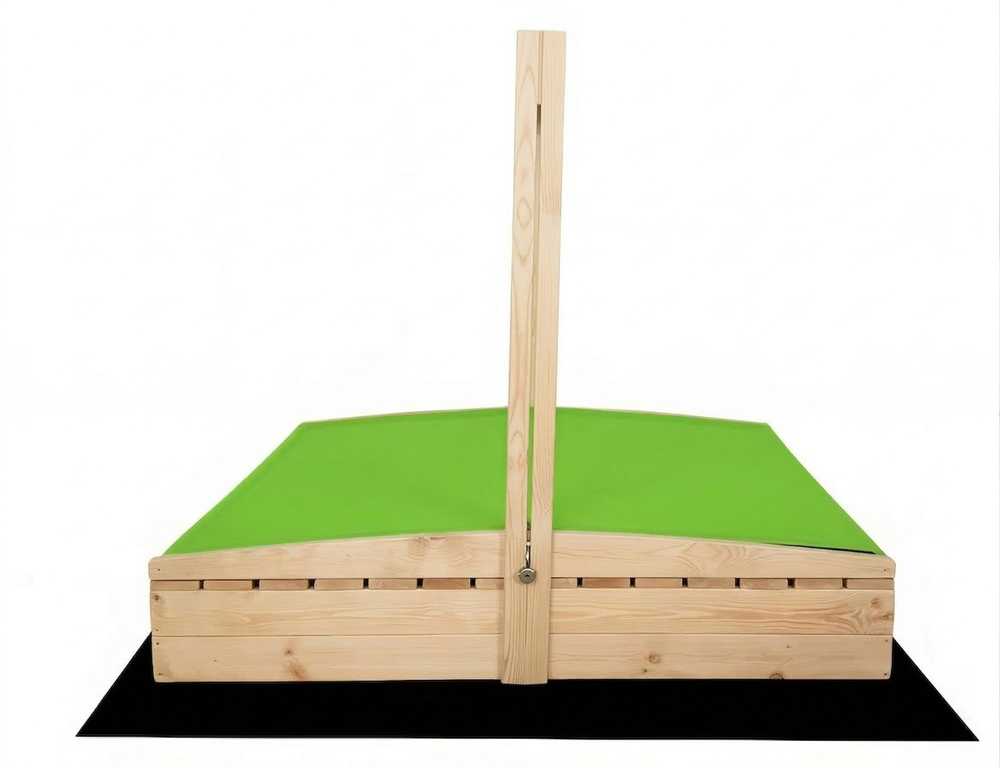 Smėlio dėžė HATIS, 140x140 cm, su žaliu stogeliu ir 300 kg smėlio