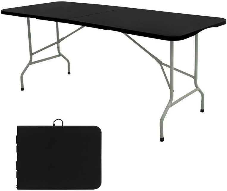 Sulankstomas lauko stalas HATIS, 180 x 70 x 74 cm, juodas