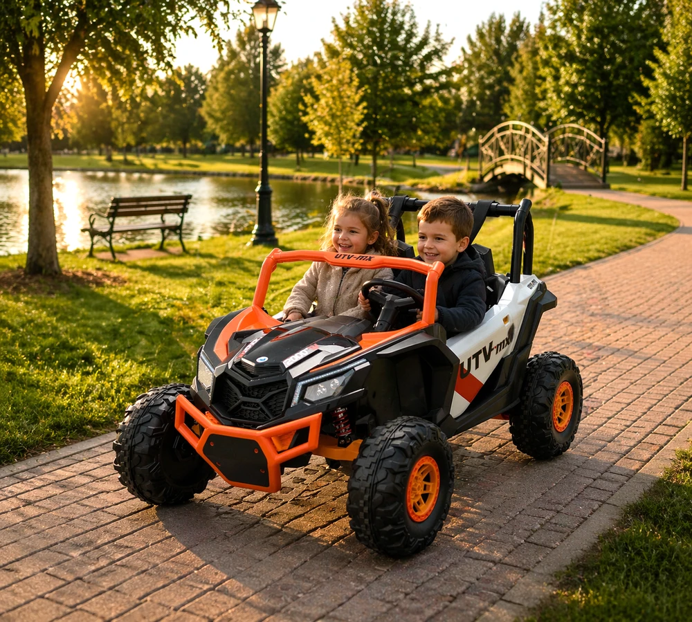 Vaikiškas elektrinis bagis HATIS, oranžinis/juodas