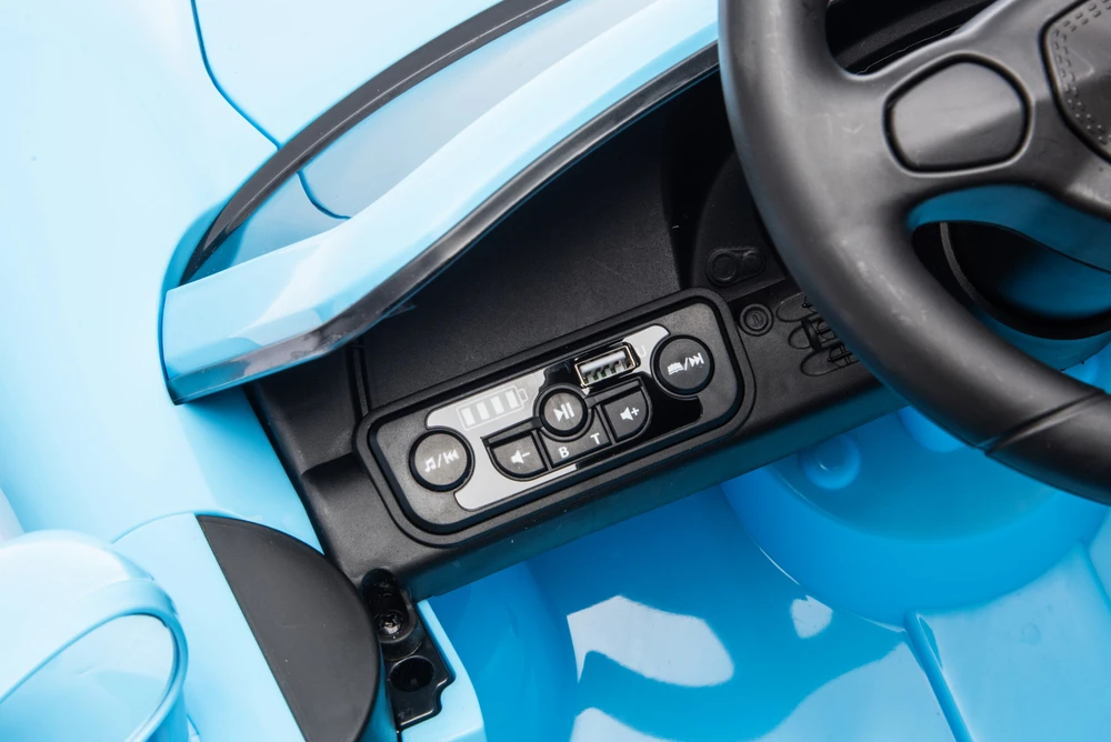 Vaikiškas elektromobilis Porsche Carrera GT su nuotoliniu valdymu, šviesiai mėlynas, 111 × 59 × 45 cm
