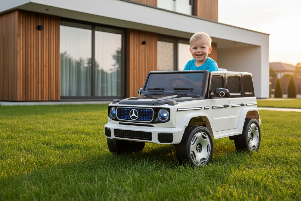 Vaikiškas elektromobilis HATIS "Mercedes G500", baltas