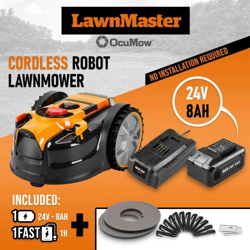 Belaidis vejos pjovimo robotas Lawnmaster, 24 V, 8 Ah, 400m2