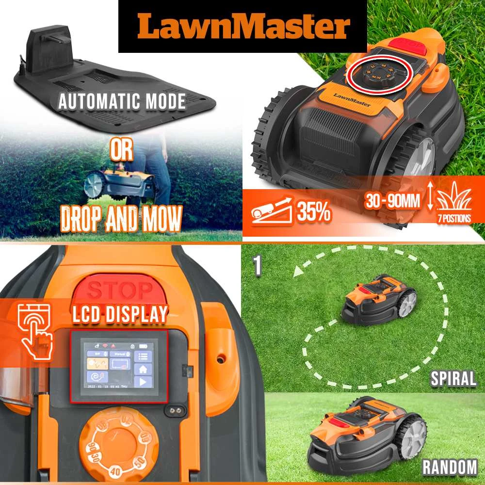 Belaidis vejos robotas Lawnmaster VBRM20D, 24V, 4 Ah, 800 m2