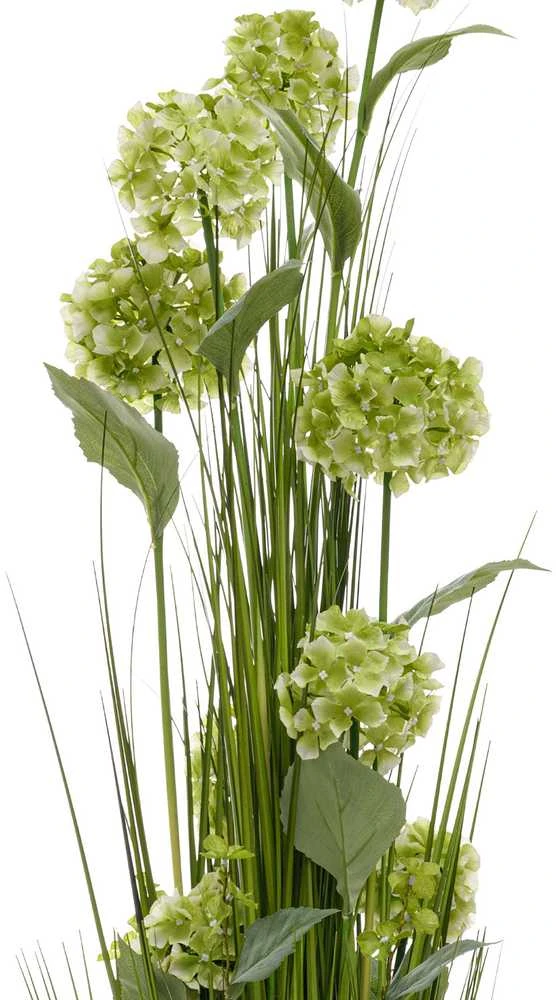Dirbtinė gėlė SODE A120cm, žalia hortenzija, žolė su vazonu