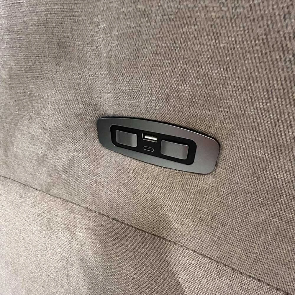 Home4You Atlošiama sofa DAMIKA 2 vietų su elektriniu mechanizmu, šviesiai ruda