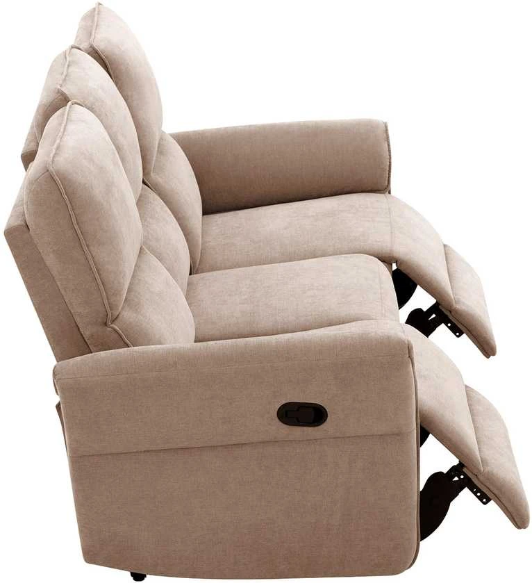 Home4You Atlošiama sofa DAMIKA, 3 vietų, su elektriniu mechanizmu, šviesiai ruda