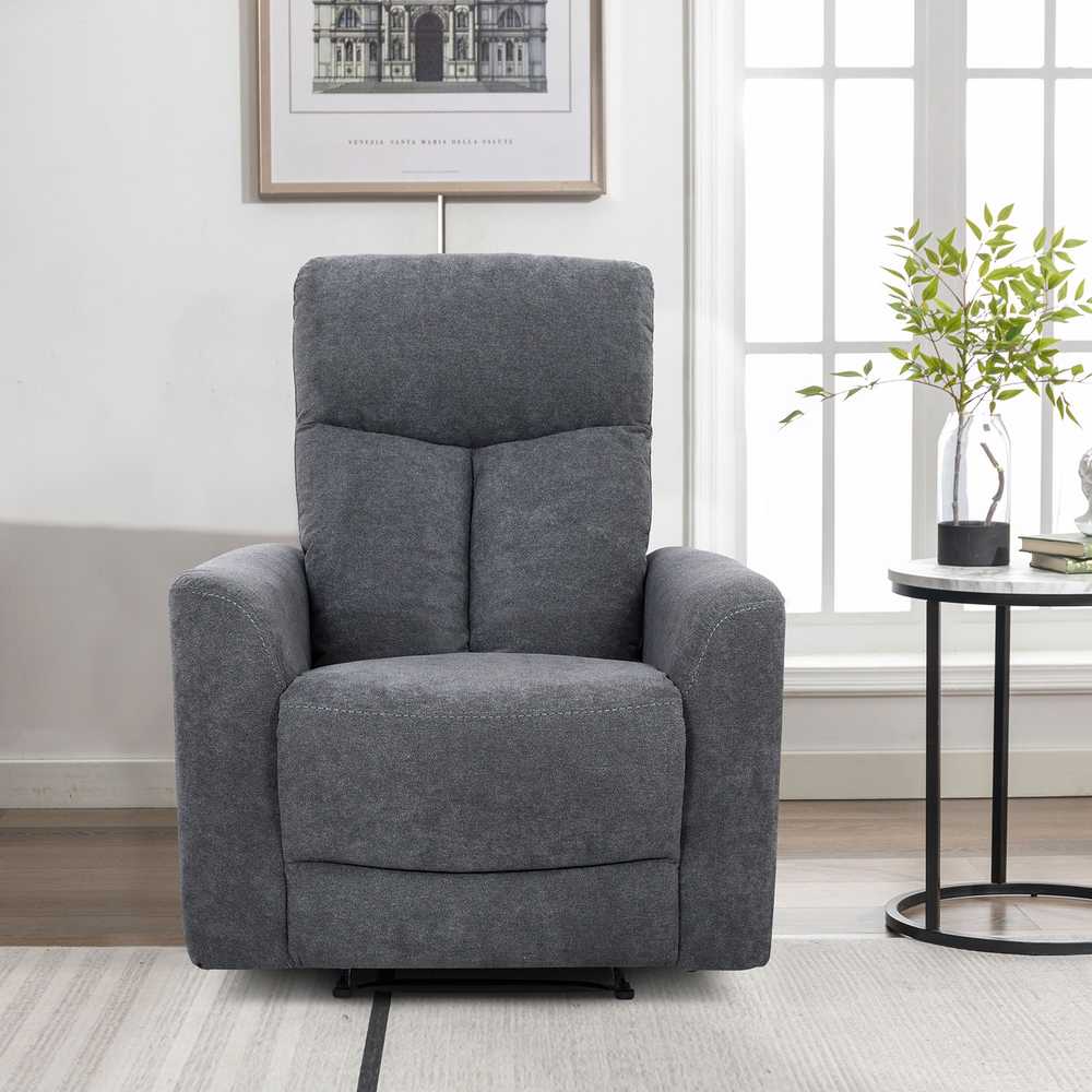 Fotelis Home4You Atlošiamas krėslas GEMMA su rankiniu mechanizmu, pilkas