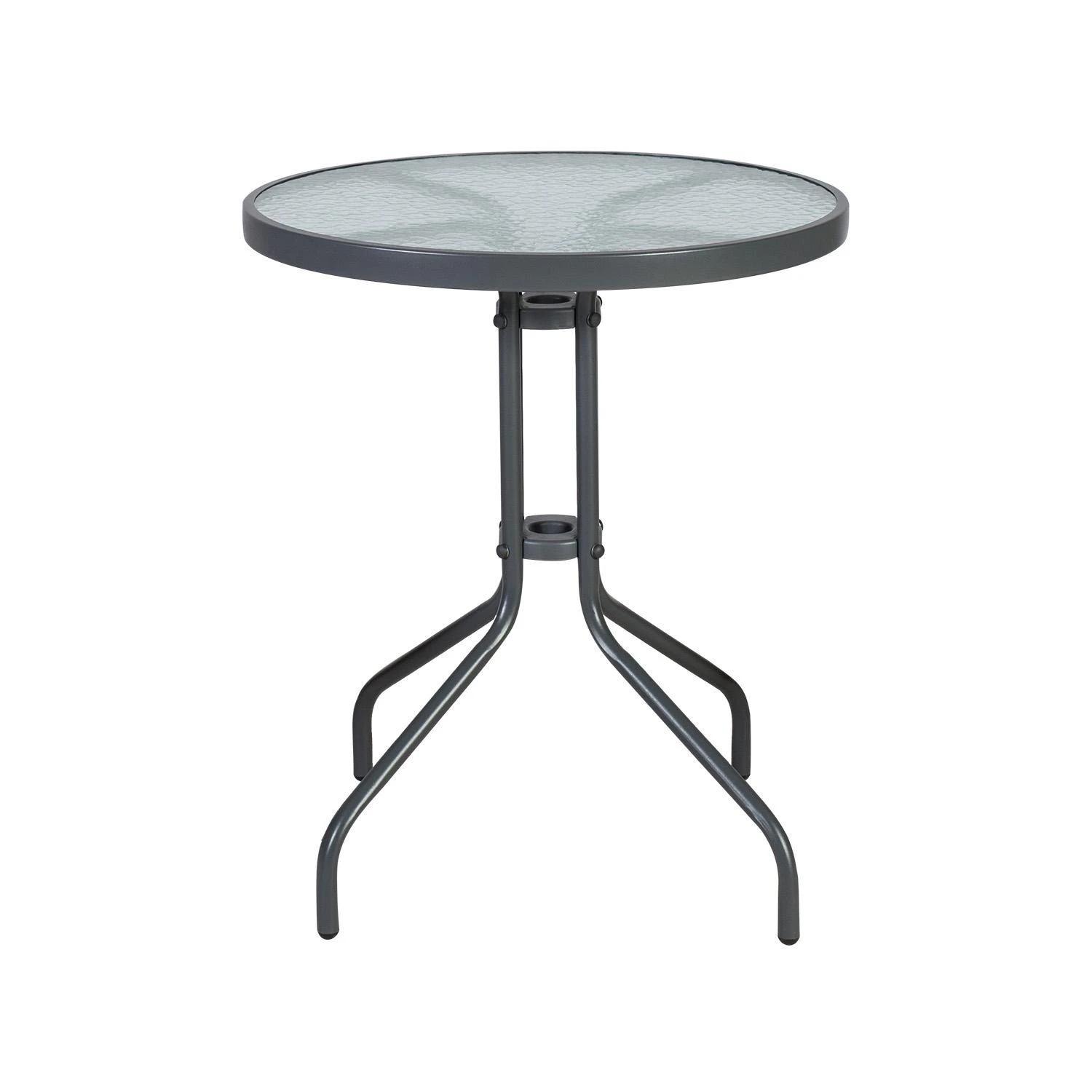 Lauko baldų komplektas Home4You Balkono baldų komplektas BISTRO, stalas ir 2 kėdės (20563), 60x70 cm, rėmas: plieno, spalva: pilka