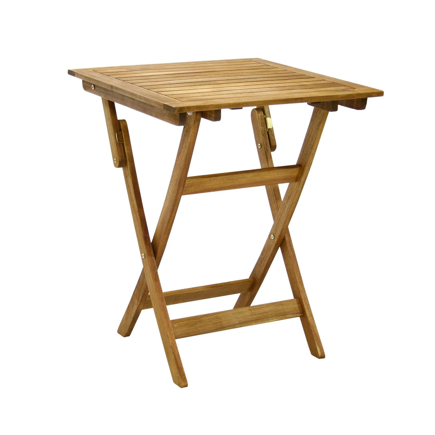 Lauko baldų komplektas Home4You Balkono baldų komplektas FINLAY, stalas ir 2 kėdės (13182), 60x60x72 cm, sulankstomas, mediena: akacija, apdaila: alyvuotas