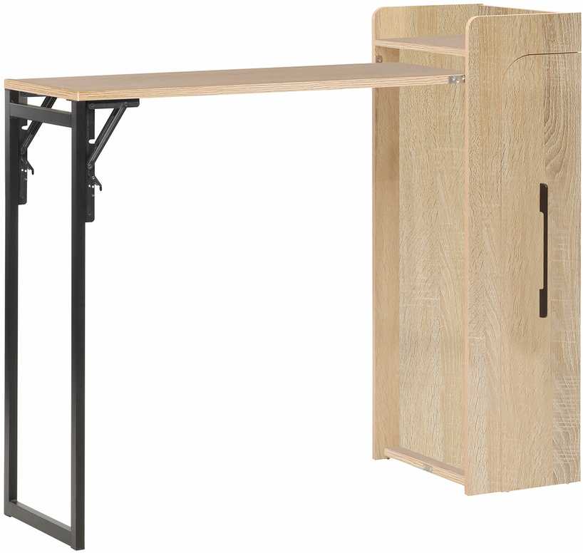 Baro stalas HEDVIG sulankstomas 122x44,5xH108cm, uosis/juodas