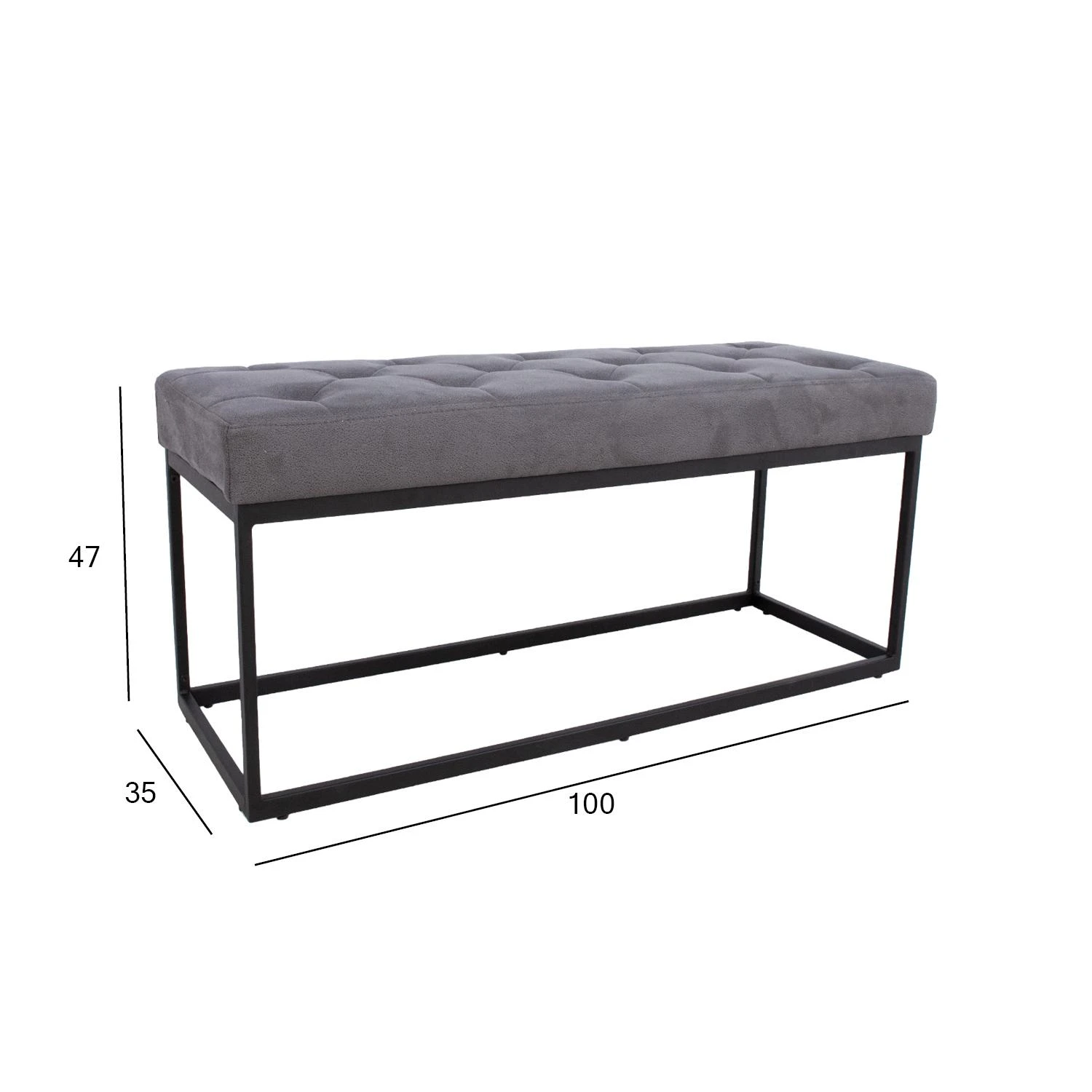 Home4You Bench BRIGITE pilkas