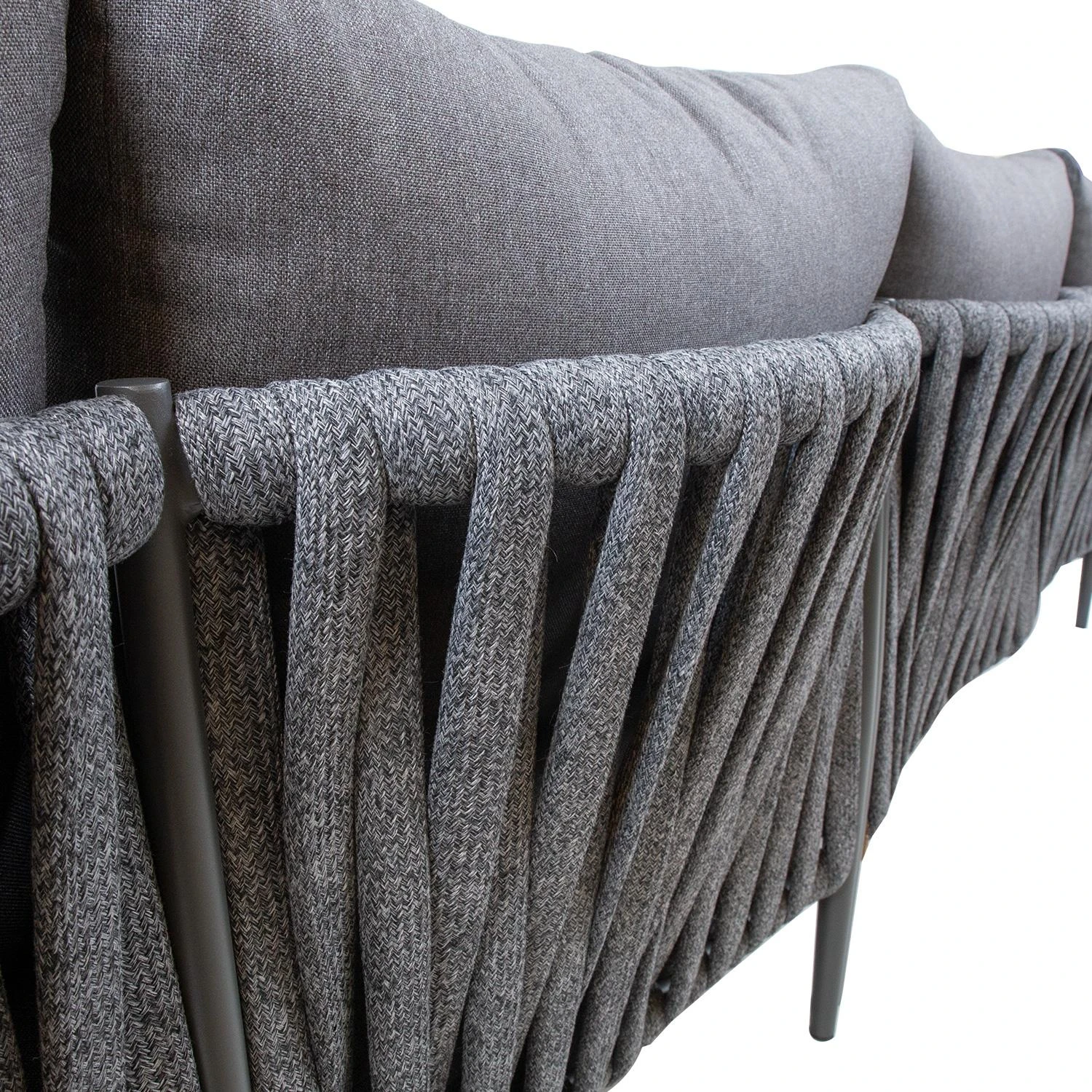 Lauko baldų komplektas Home4You Sodo baldų komplektas BREMEN, stalas ir kampinė sofa, pilkas