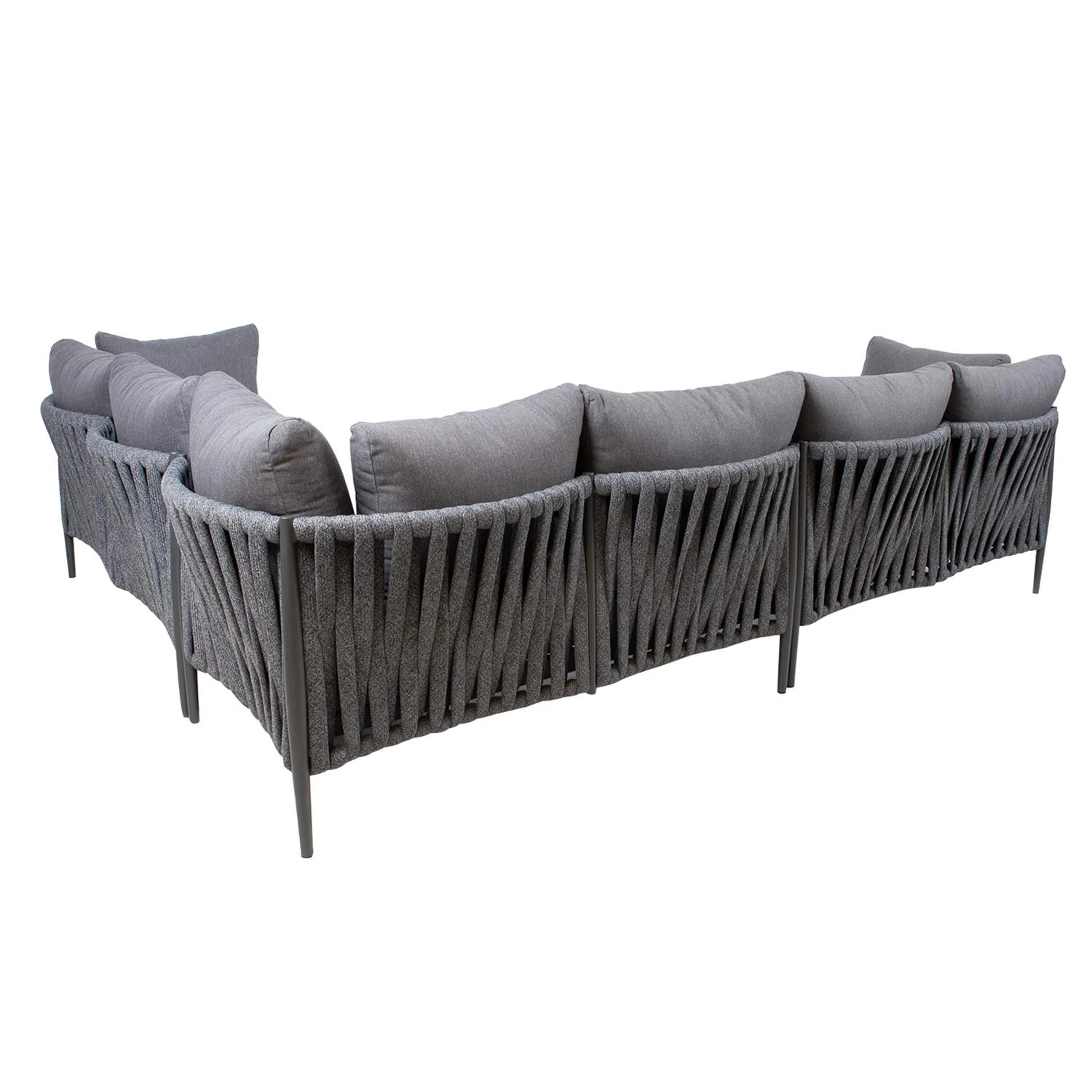 Lauko baldų komplektas Home4You Sodo baldų komplektas BREMEN, stalas ir kampinė sofa, pilkas