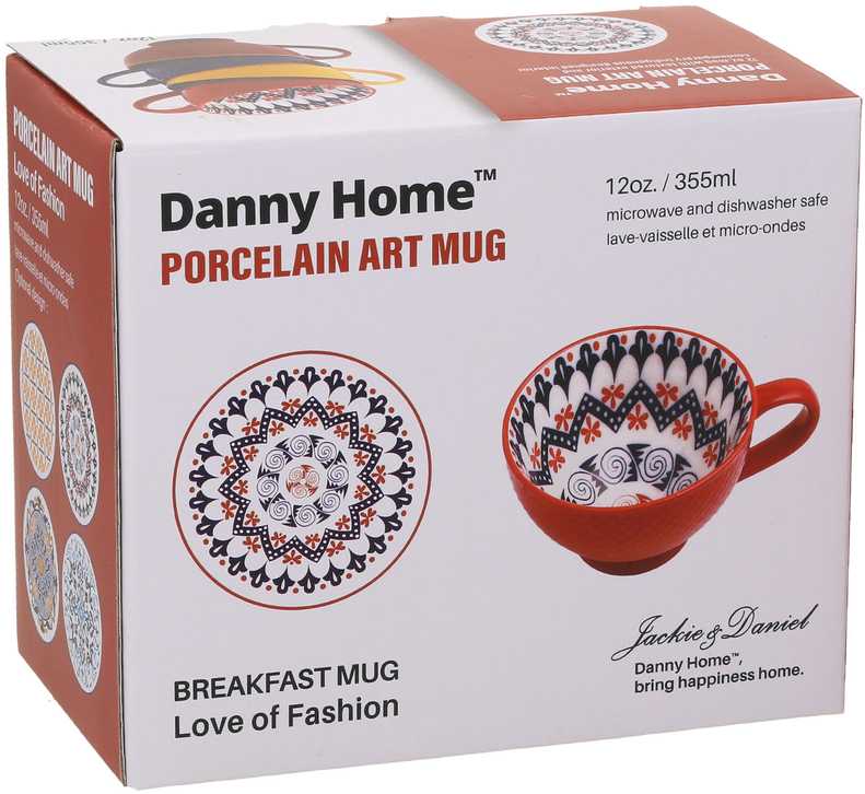 Home4You Puodelis SEREN H7,7cm 355ml, raudonas/mėlynas