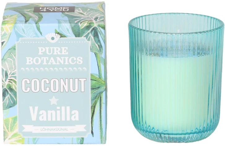 Home4You Žvakė „PURE BOTANICS“, D 7,5 × H 9,5 cm, kokoso ir vanilės aromatas