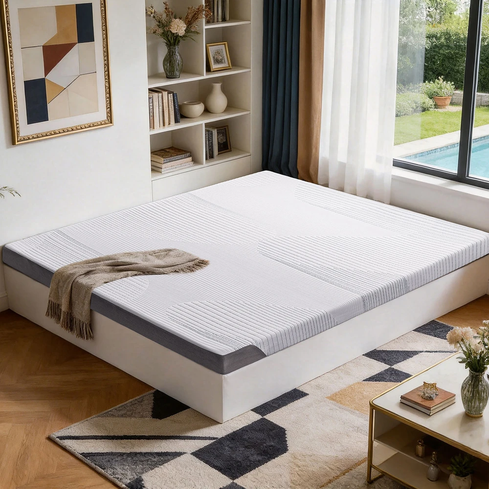 Čiužinys Home4You Antčiužinis su vėsinančiu geliniu putų sluoksniu, 120 × 200 × 8 cm
