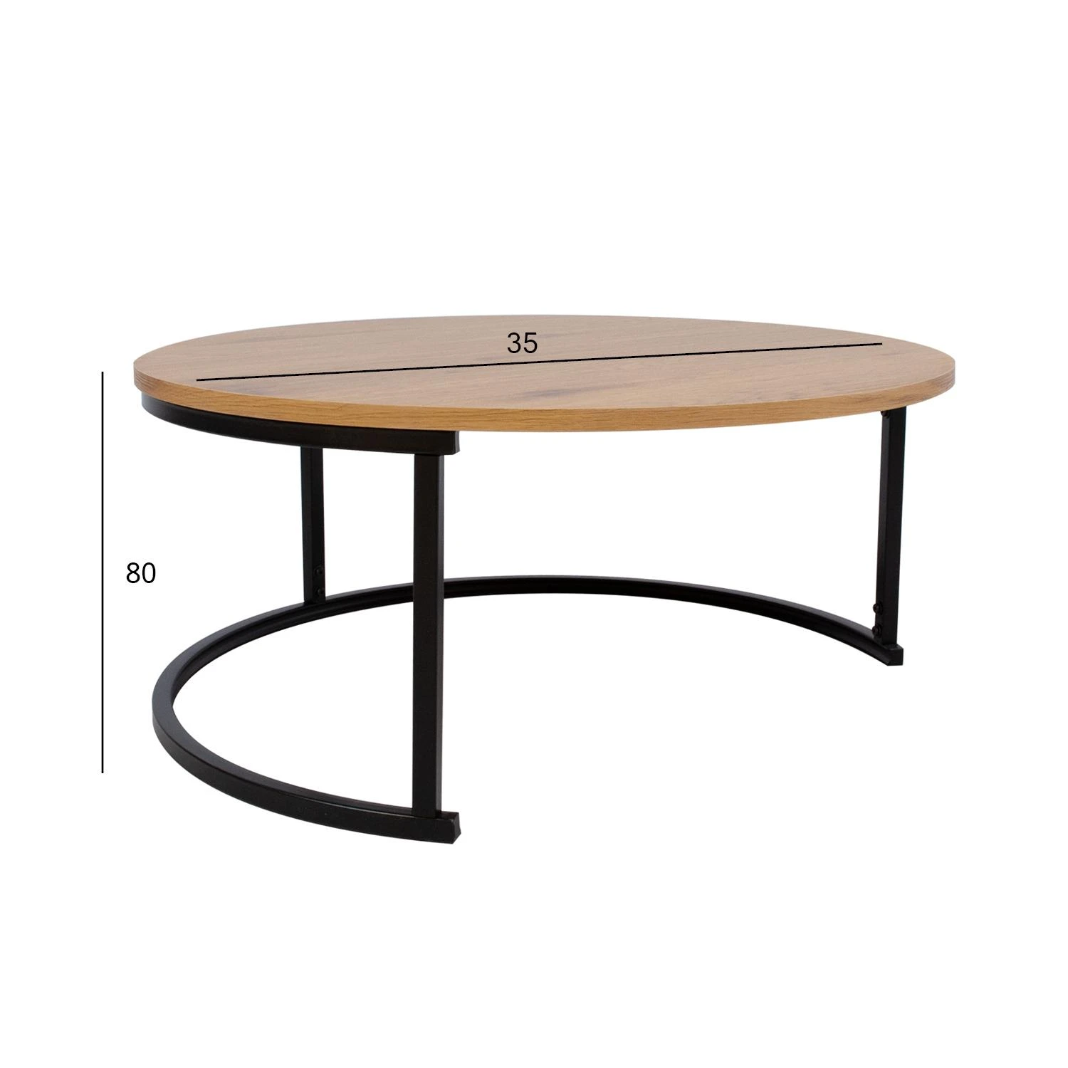 Home4You Kavos staliukas BRITU D80xH35cm, šviesaus medžio
