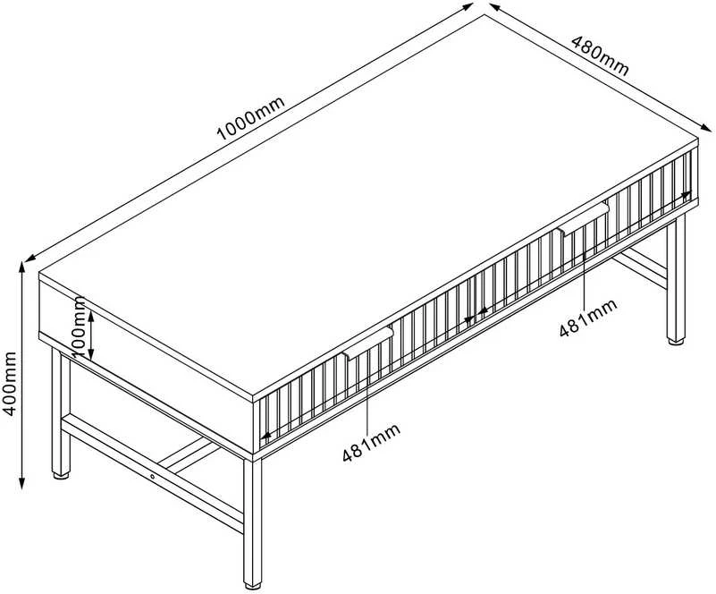 Home4You Kavos staliukas HELVE 100x48xH40cm, melaminas