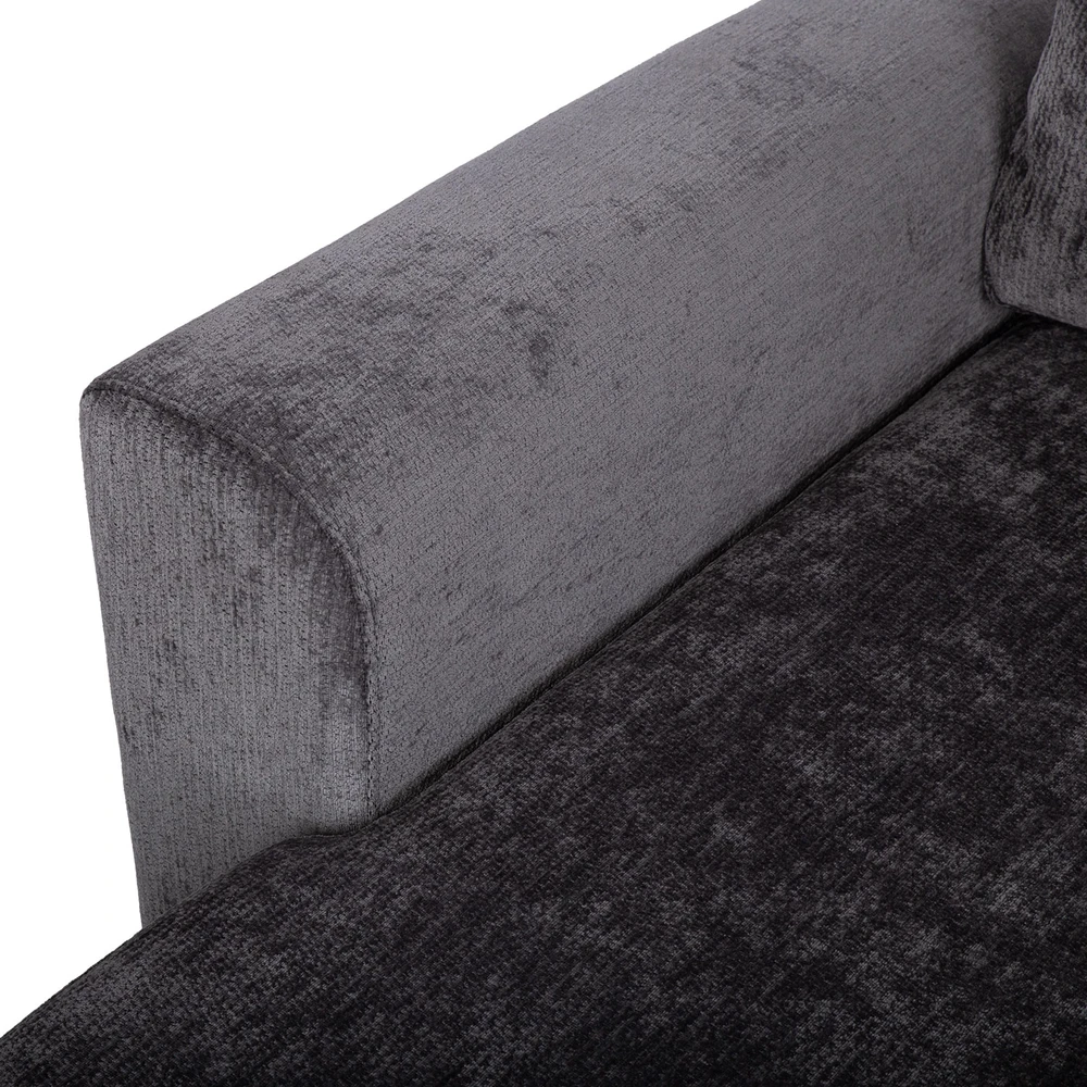 Sofa Home4You Kampinis miegamasis sofos komplektas „INGA“, grafito pilkos spalvos
