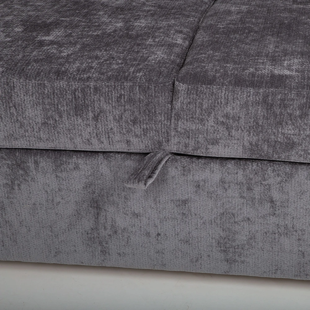 Sofa Home4You Kampinis miegamasis sofos komplektas „INGA“, grafito pilkos spalvos