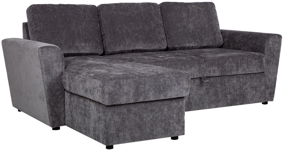 Sofa Home4You Kampinis miegamasis sofos komplektas „INGA“, grafito pilkos spalvos