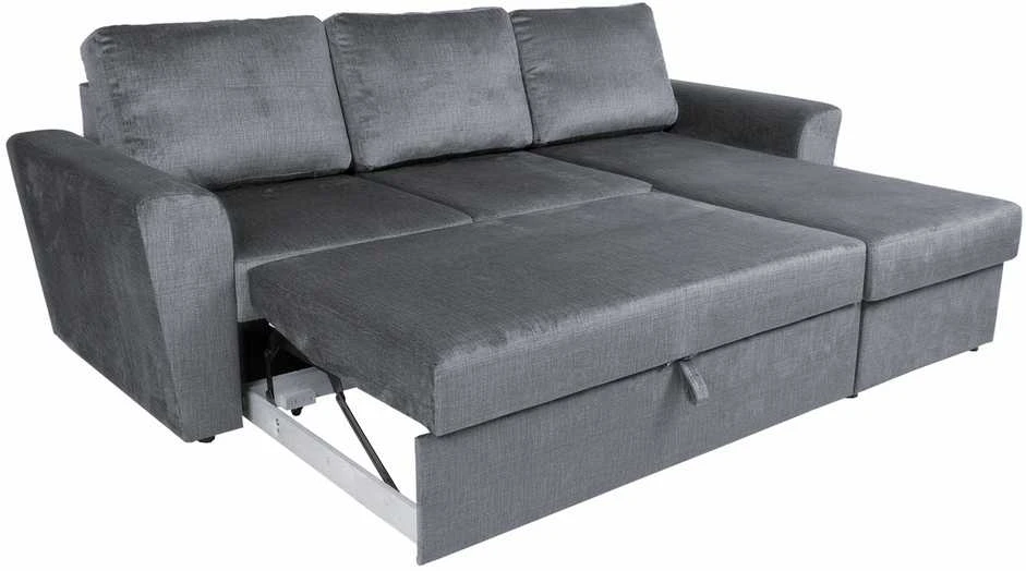Home4You Kampinė sofa-lova INGMAR melsvai pilka