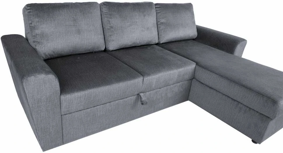 Home4You Kampinė sofa-lova INGMAR melsvai pilka