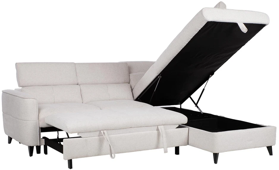 Kampinė sofa-lova „SAMANTHA RC“, balta