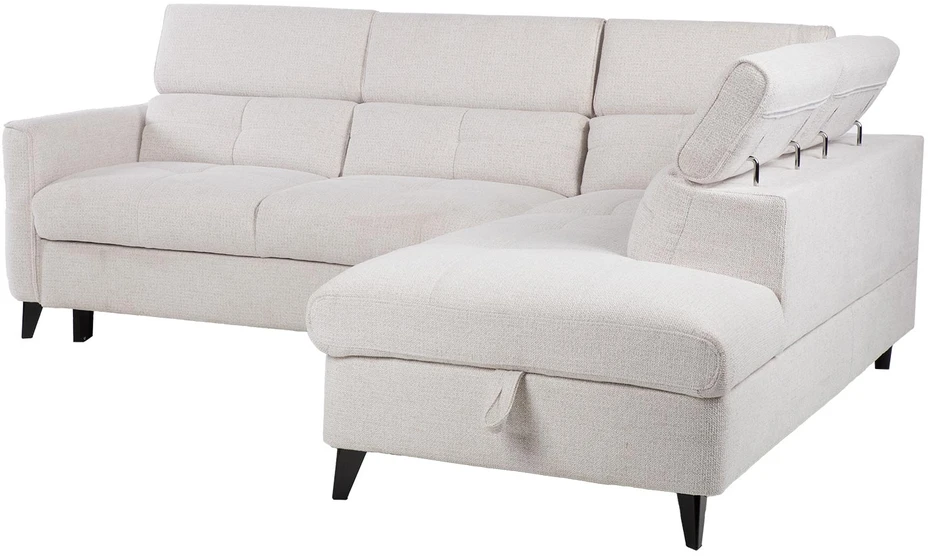 Kampinė sofa-lova „SAMANTHA RC“, balta