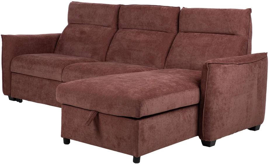 Kampinė sofa-lova „SCALA“, tamsiai rožinė