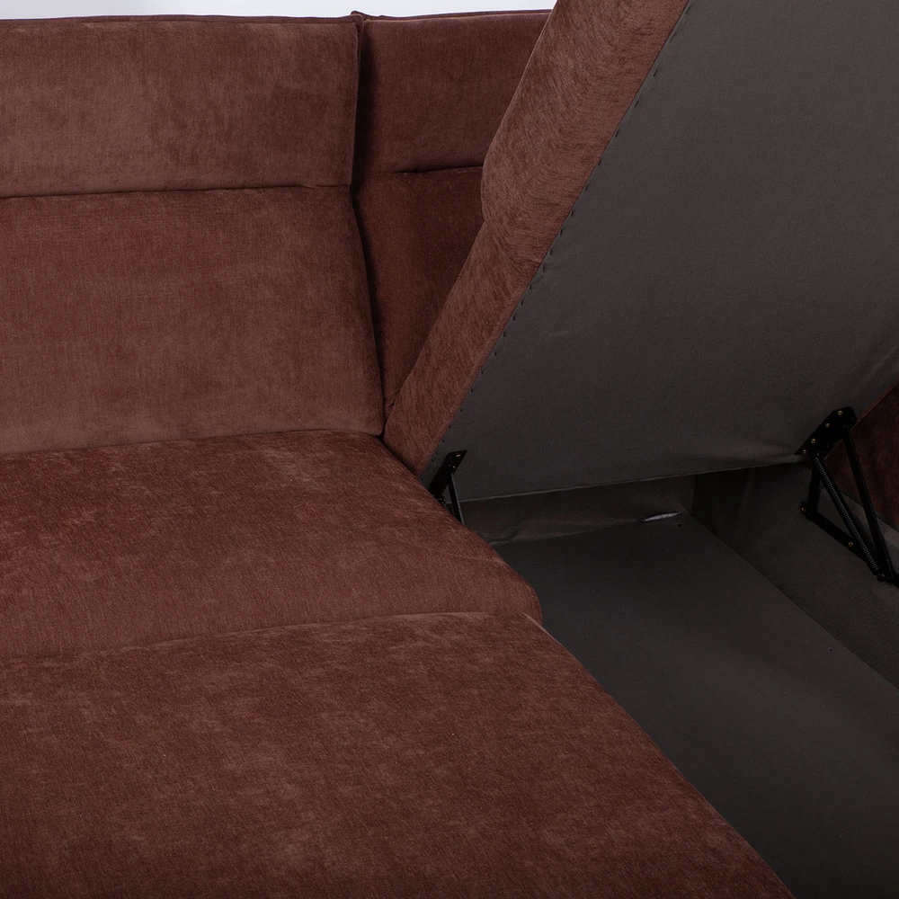 Kampinė sofa-lova „SCALA“, tamsiai rožinė